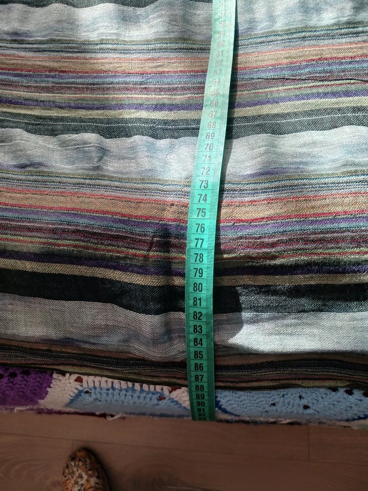 Çizgili Pliseli Bohem Kadın Şal - Görsel 3