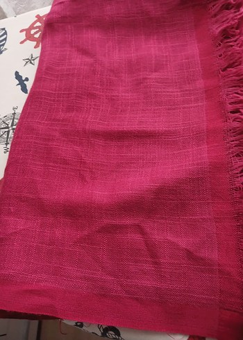 Püsküllü Bordo Kadın Şal - Görsel 5