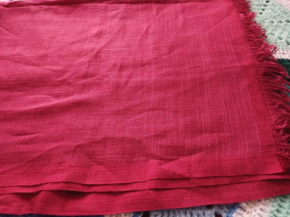 Püsküllü Bordo Kadın Şal - Görsel 3