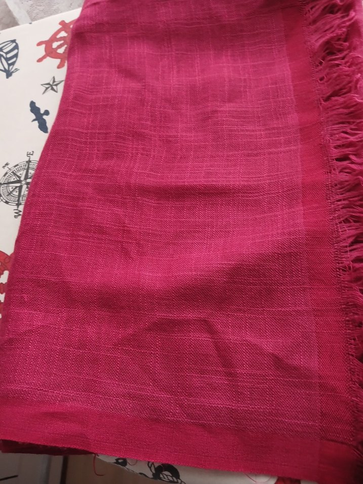 Püsküllü Bordo Kadın Şal - Görsel 5