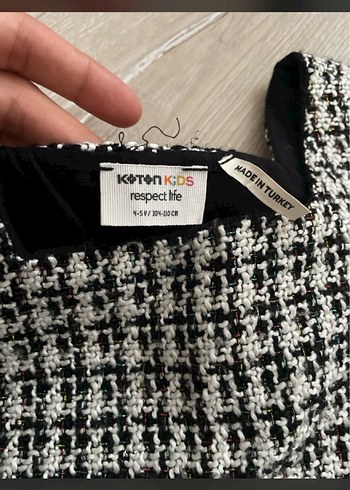 Kareli Örme Kız Elbise - Görsel 2