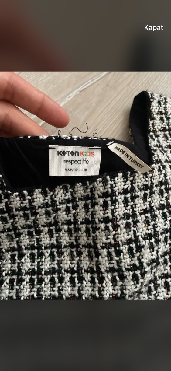 Kareli Örme Kız Elbise - Görsel 2