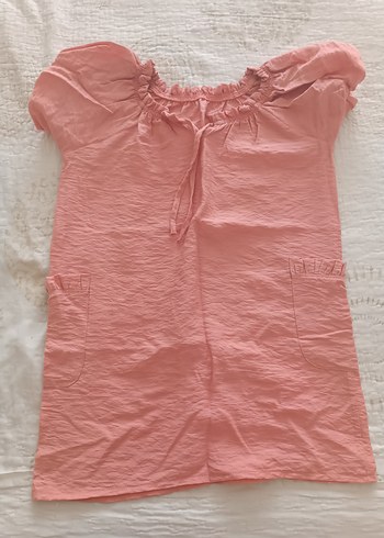 Kız Çocuk Pembe Keten Fırfırlı Bluz