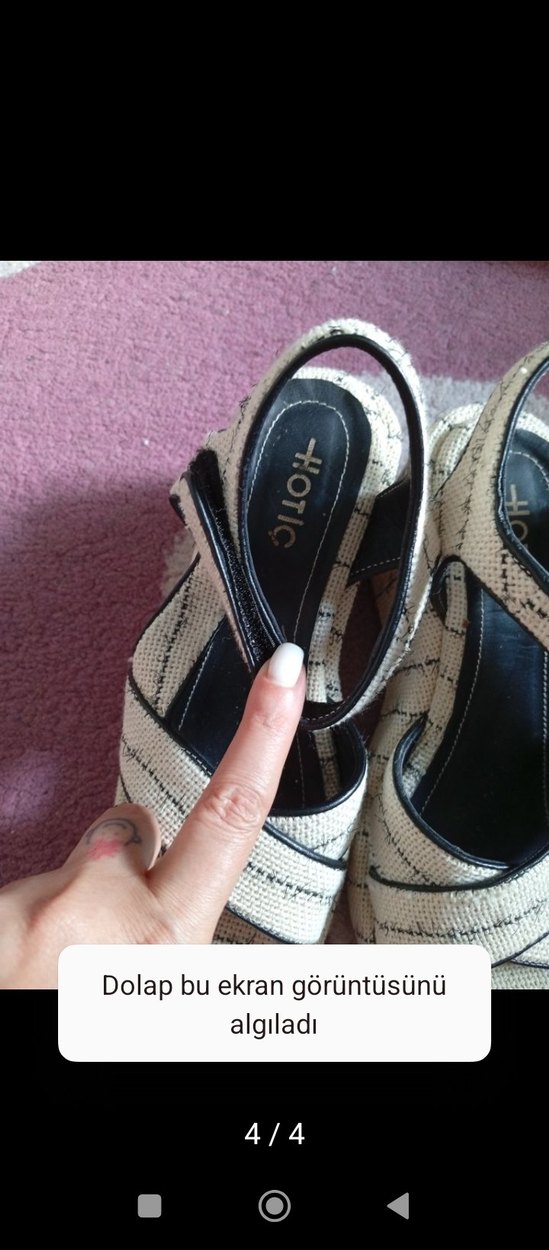 Tokalı Zebra Desenli Kadın Dolgu Topuk Sandalet - Görsel 4