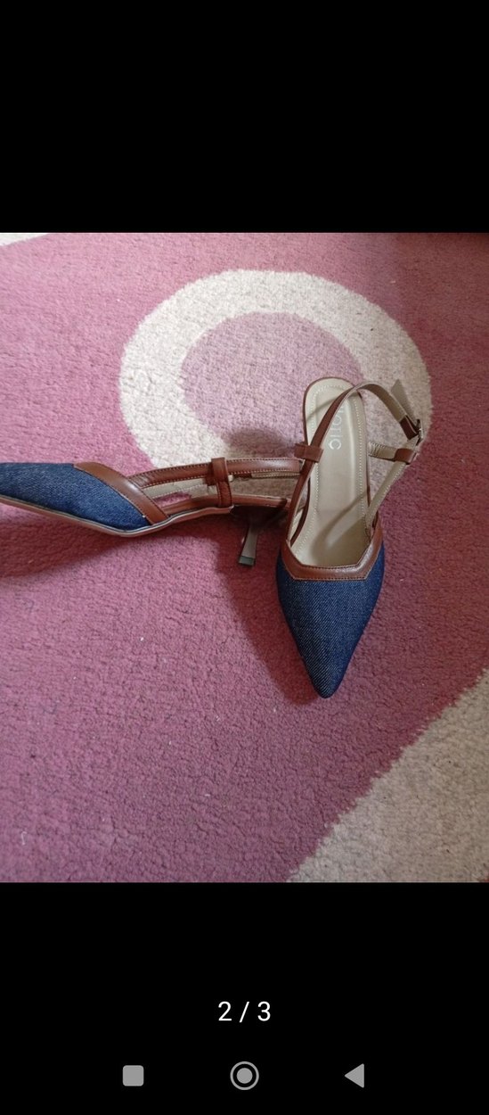 Mavi Kot Dolgu Topuklu Kadın Stiletto - Görsel 2