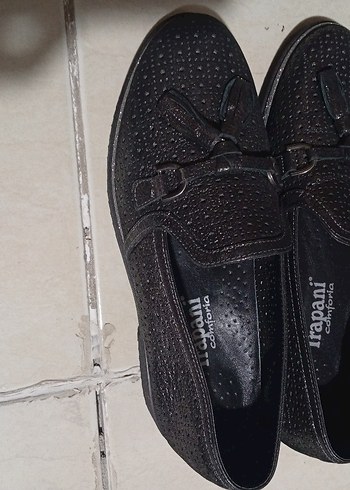 Siyah Tokalı Dolgu Topuk Kadın Babet - Görsel 4