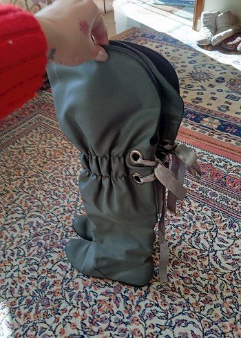 Gri Kadın Dizüstü Stiletto Topuklu Çizme - Görsel 2