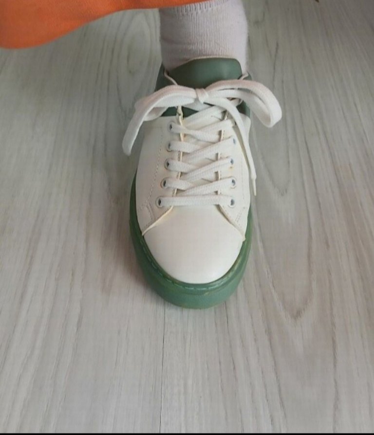 Beyaz Yeşil Spor Kadın Sneakers - Görsel 3