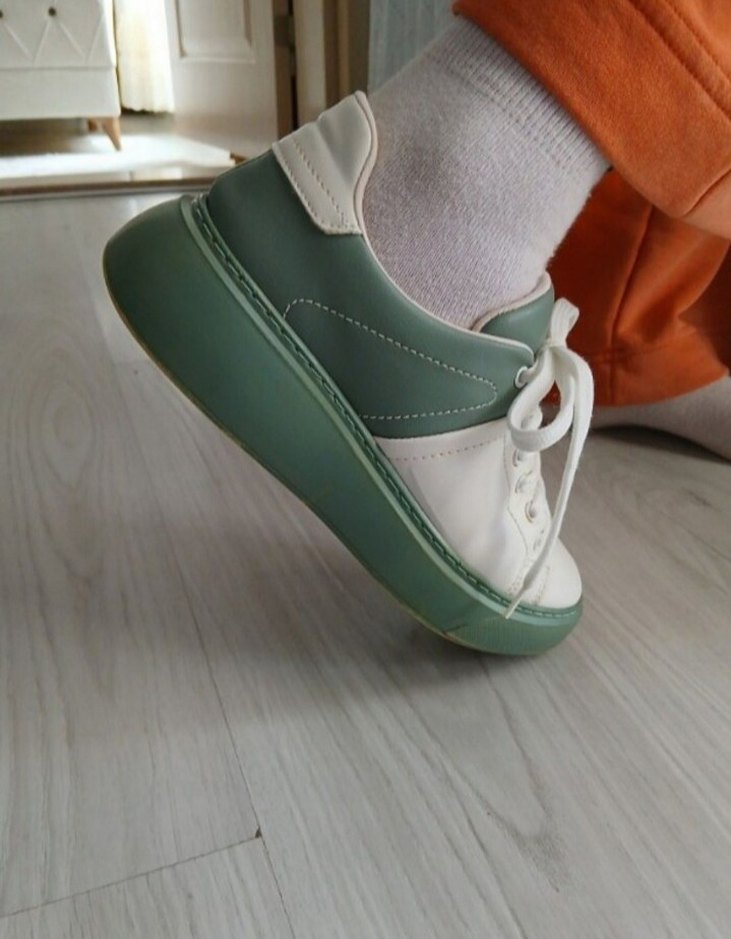 Beyaz Yeşil Spor Kadın Sneakers - Görsel 2