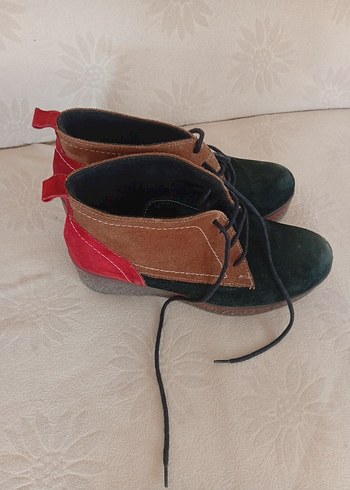 Kahverengi Süet Kadın Dolgu Topuk Bot - Görsel 2