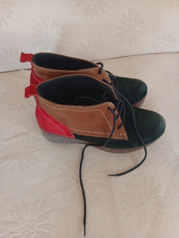 Kahverengi Süet Kadın Dolgu Topuk Bot - Görsel 2