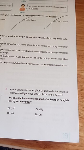  Beden Türkçe 8.sınıf yanıt yayınları soru bankası 