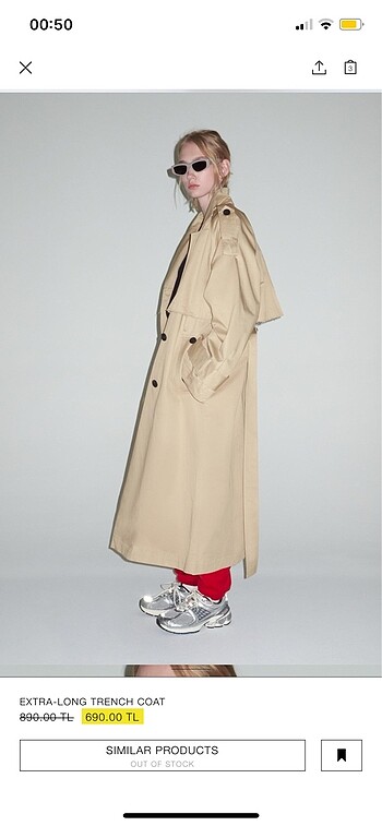 s Beden Zara Oversize Trenç