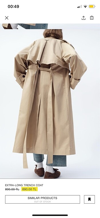 Zara Zara Oversize Trenç