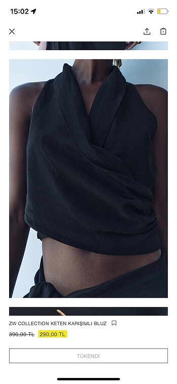 Zara ZW COLLECTION KETEN KARIŞIMLI BLUZ