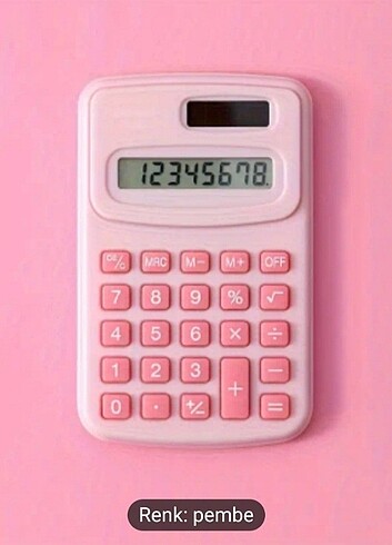 Mini Pembe Hesap Makinası 