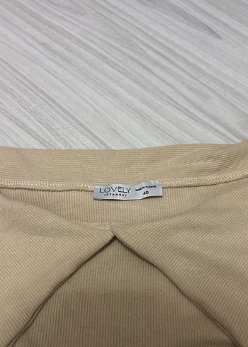 Bej Kadın Uzun Kollu Salaş Bluz - Görsel 2