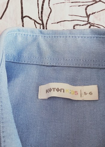 6 Yaş Beden mavi Renk Düğmeli Erkek çocuk Gömlek, Uzun Kollu, Mavi