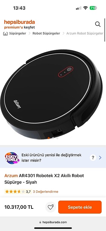 Arzun akılı süpürge
