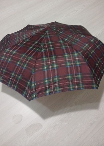 Bordo Ekose Şemsiye - Görsel 4