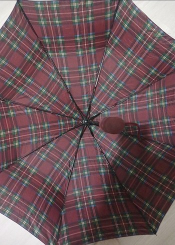 Bordo Ekose Şemsiye - Görsel 5