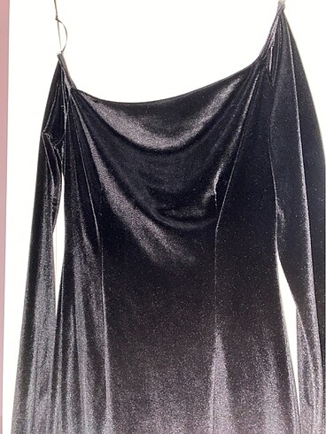 Adil Işık Kadife siyah elbise kısa