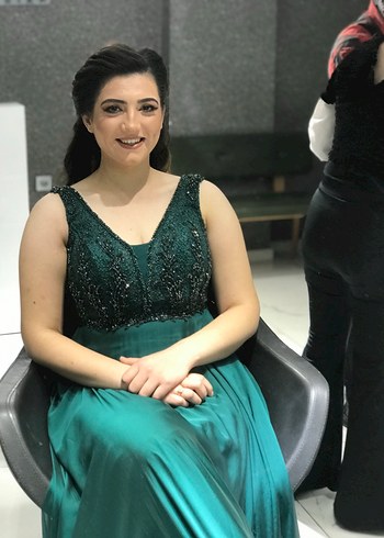 40 Beden İşlemeli saten kalın askılı abiye elbise