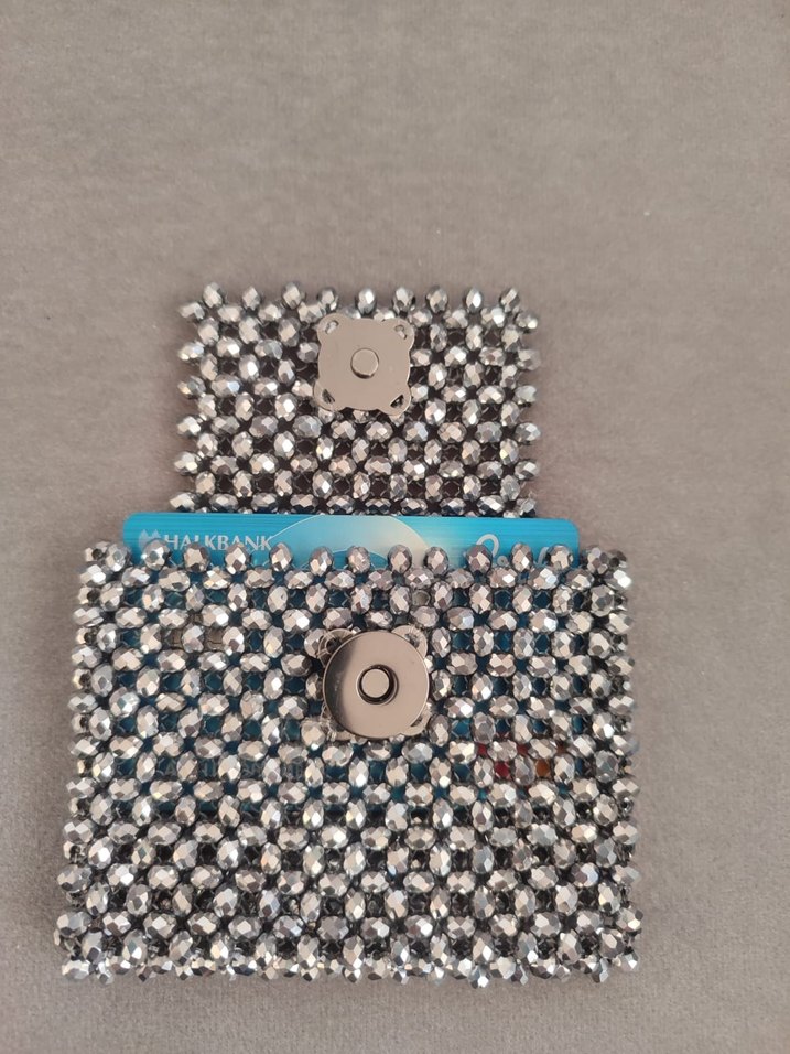 kristal Boncuk İşlemeli kartlık - Görsel 4