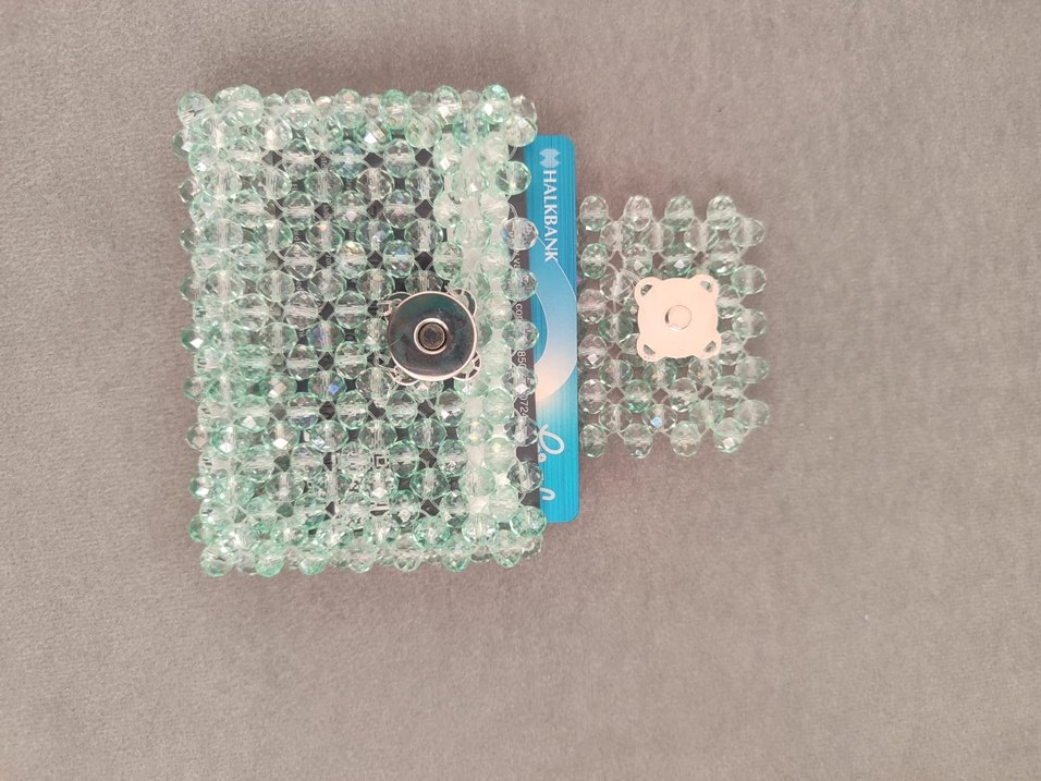 Turkuaz kristal Boncuklu kartlik - Görsel 2