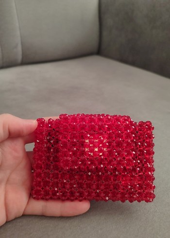 kristal taşlı Kırmızı kartlık - Görsel 2
