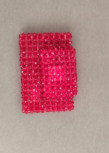 kristal taşlı Kırmızı kartlık - Görsel 3
