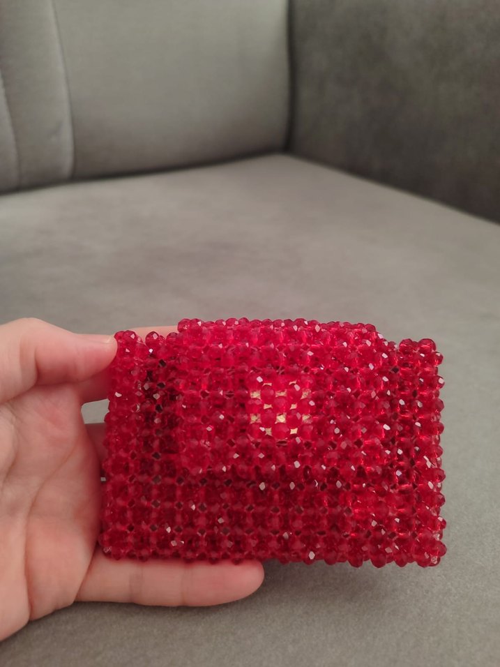 kristal taşlı Kırmızı kartlık - Görsel 2