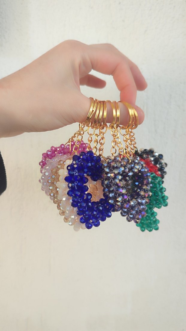Renkli Boncuklu Bohem Anahtarlık - Görsel 3