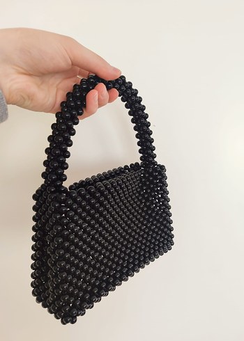 Siyah Boncuklu Kadın Çanta - Görsel 2