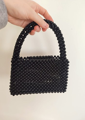 Siyah Boncuklu Kadın Çanta - Görsel 3