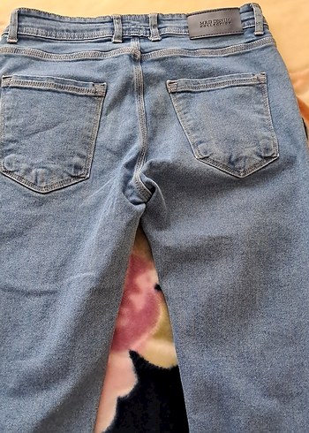 34 Beden mavi Renk Kadın mavi Denim Bol Kesim Midi Jean