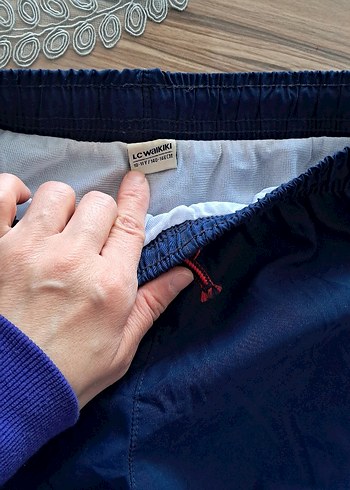 Düğmeli Parlak Mavi Erkek Mayo - Görsel 4