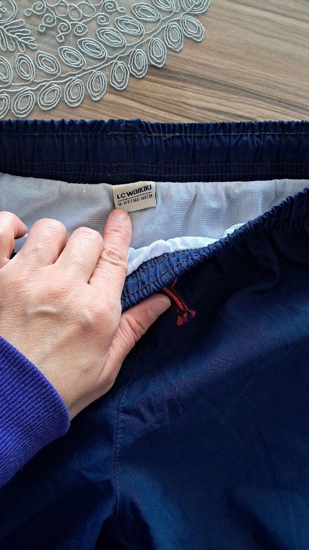 Düğmeli Parlak Mavi Erkek Mayo - Görsel 4