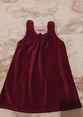 Bordo Sıfır Kollu Kız Elbisesi ve Tulum