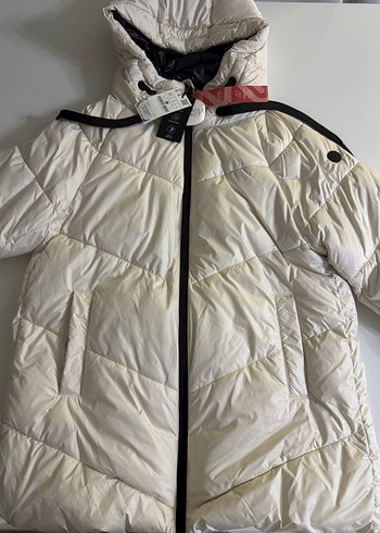 Beyaz Orta Boy Kadın Şişme Mont - Görsel 6