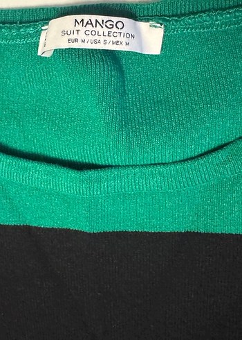 Çizgili Kısa Kollu Midi Triko Elbise - Görsel 3