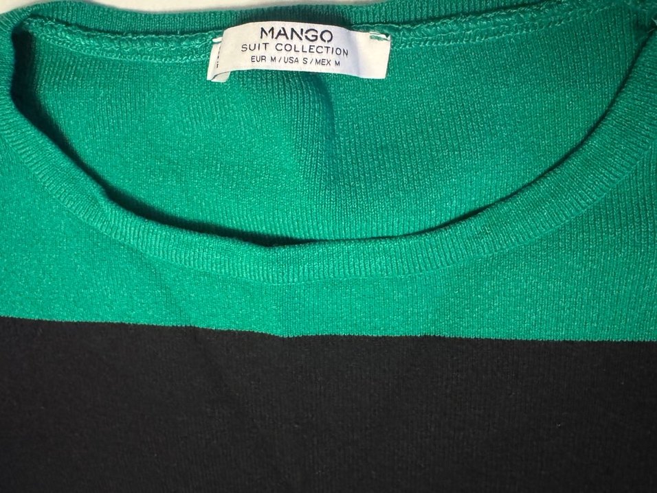 Çizgili Kısa Kollu Midi Triko Elbise - Görsel 3