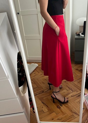 Adil ışık mert arslan Kırmızı Midi Etek - Görsel 7