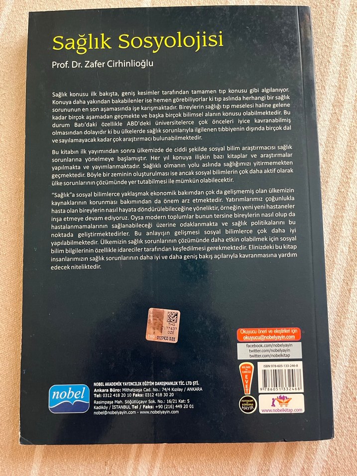 Sağlık Sosyolojisi - Prof. Dr. Zafer Cirhinlioğlu - Görsel 3