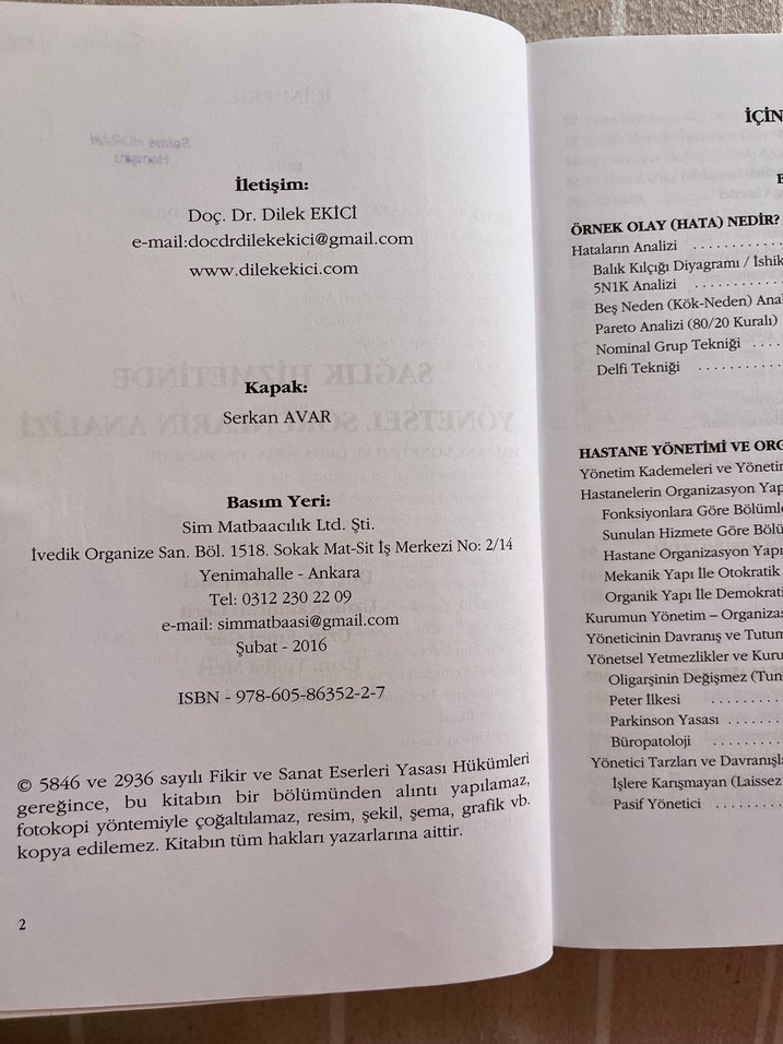 Sağlık Hizmetinde Yönetim Sorunları Kitabı - Görsel 2