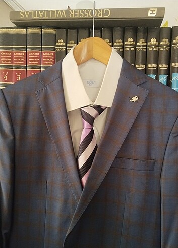 48 Beden İGS slim fit takım elbise gömlek kravat
