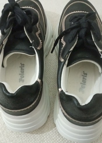 Polaris Siyah Gri Bağcıklı Kadın Spor Ayakkabı - Görsel 3