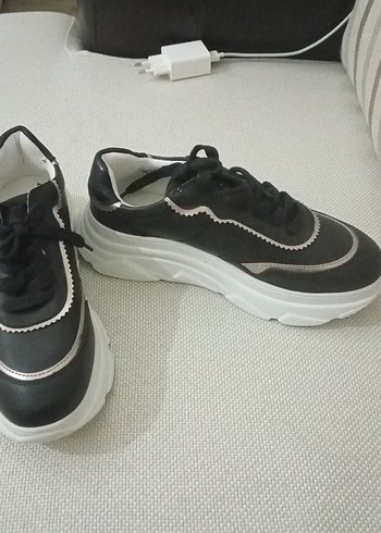 Polaris Siyah Gri Bağcıklı Kadın Spor Ayakkabı - Görsel 2