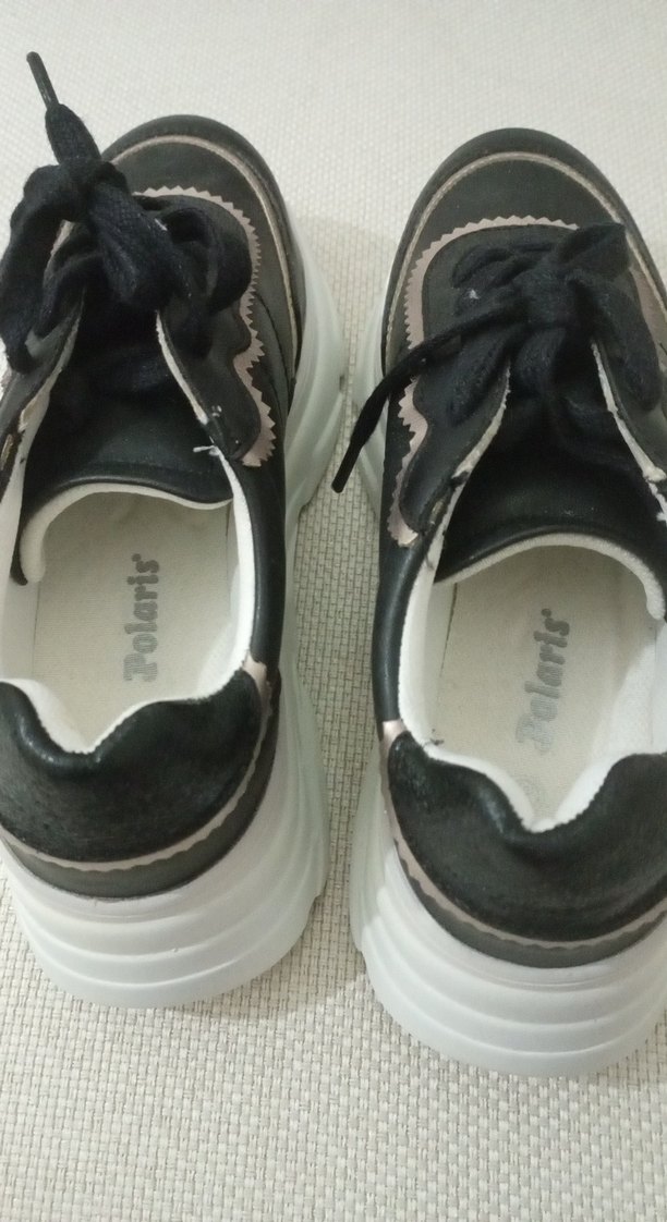 Polaris Siyah Gri Bağcıklı Kadın Spor Ayakkabı - Görsel 3