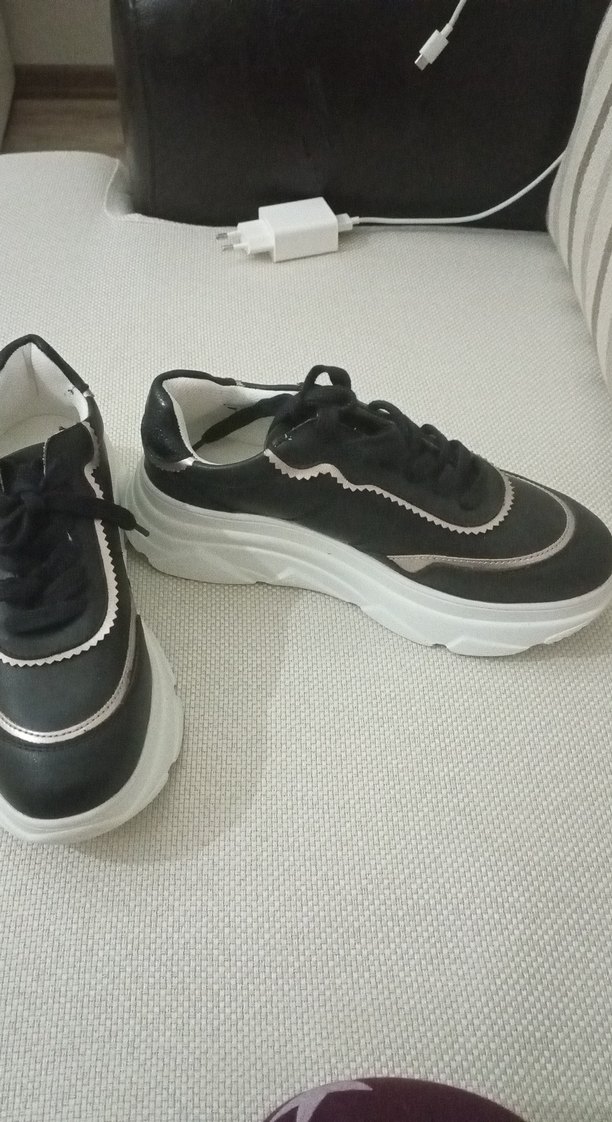 Polaris Siyah Gri Bağcıklı Kadın Spor Ayakkabı - Görsel 2